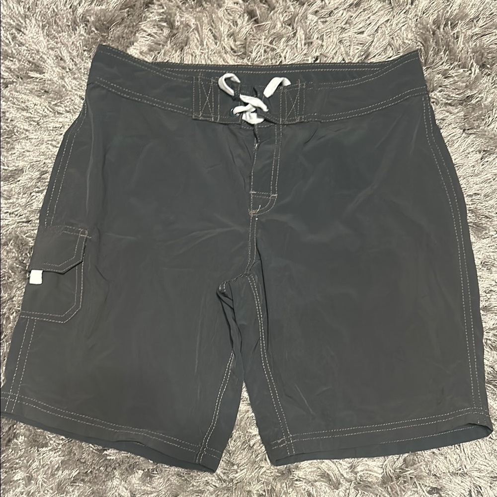 Kanu Surf Black Board Shorts Lace-Up Swimwear